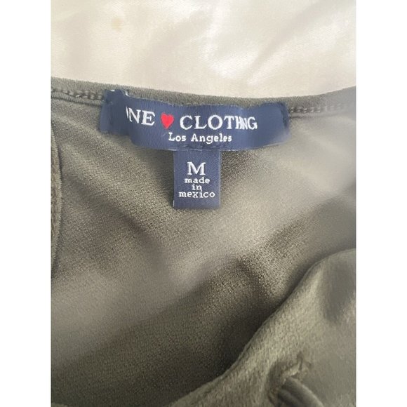 One Clothing Pants & Jumpsuits Olive Green Long Sleeved Romper Sz Medium Keyhole - Picture 11 of 12